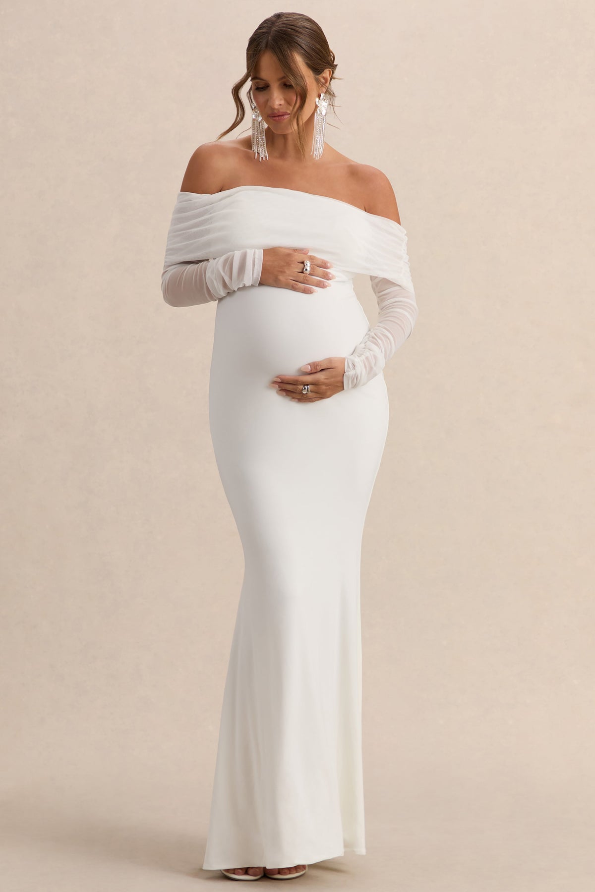 ECM_HR_CL126177005---Pretty-Perfect-White-Maternity-Ruched-Mesh-Bardot-Maxi-Dress--0.jpg