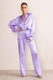 Evening Memories | Lilac Satin Wide Leg Trousers - Club L 