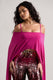 Floyd | Dark Pink Bardot Cape Sleeve Crop Top - Club L 
