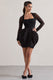 Alto | Black Square-Neck Mini Dress With Puff Skirt - Club L 