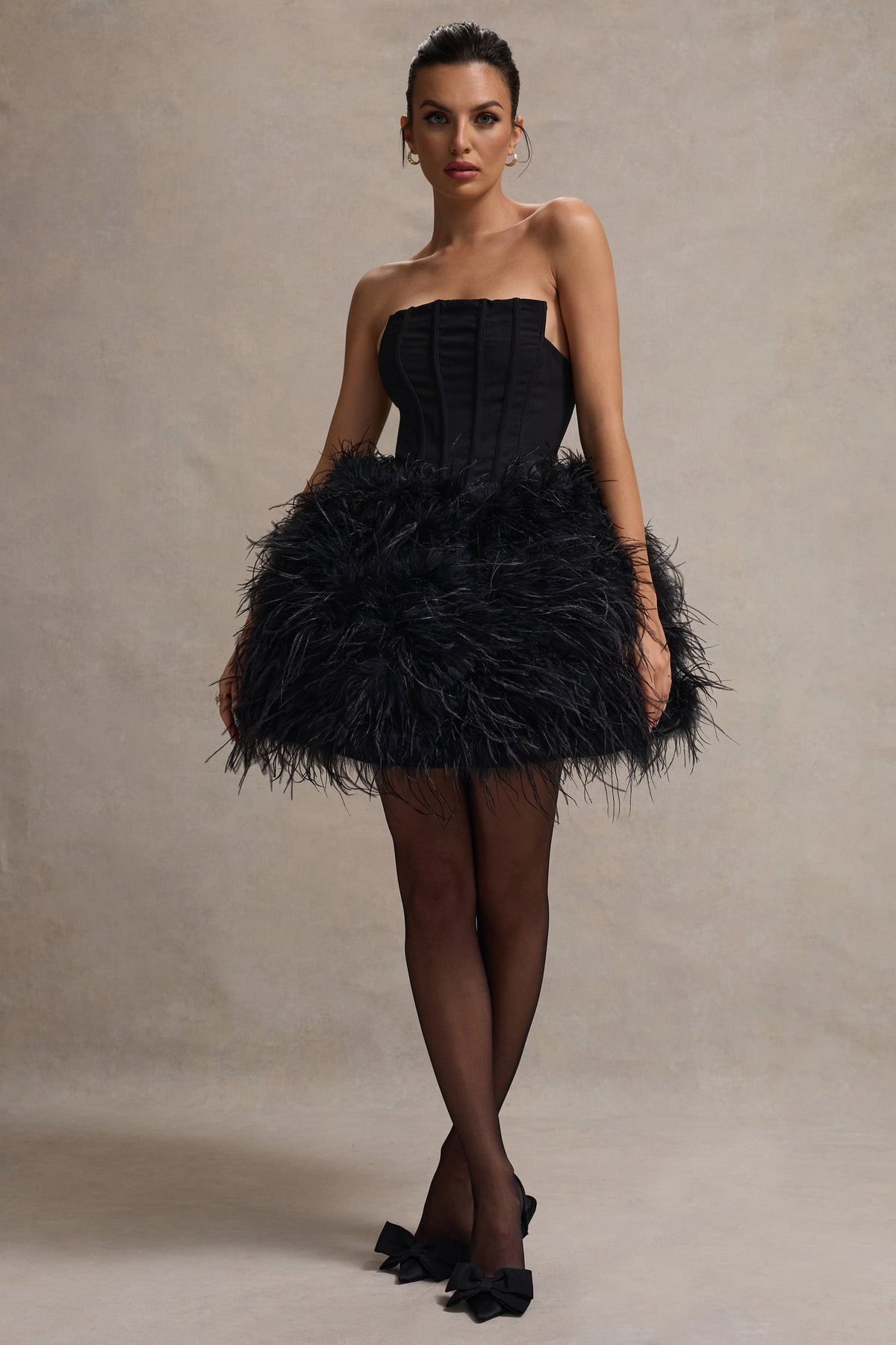 WB_HR_CL134647002-PeachesBlackStraplessMiniDressWithVolumeFeatherHem8