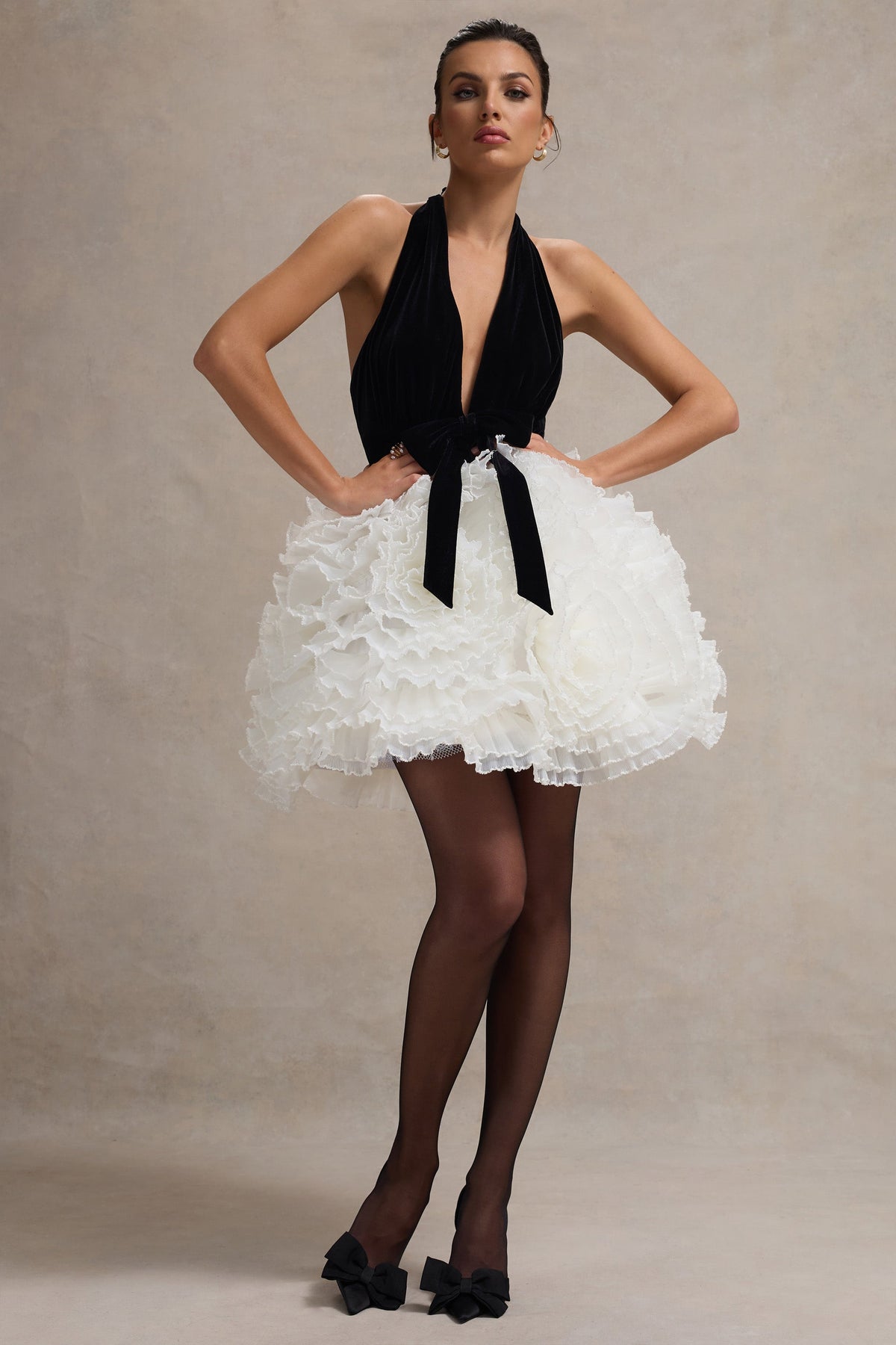 WB_HR_CL134658242-MeringueBlackVelvetPlunge-NeckMiniDressWithTulleSkirt5