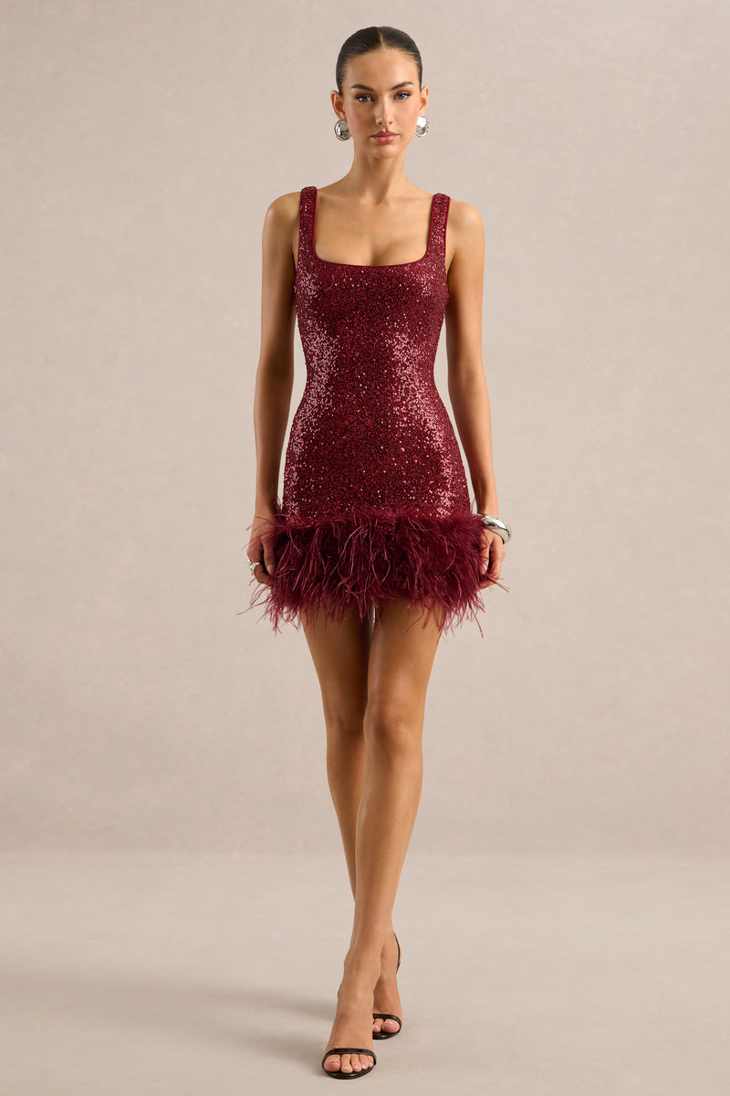 ECM_HR_CL136677037 - Rosalinda _ Burgundy Sequin Square-Neck Mini Dress With Feather Trim1.jpg