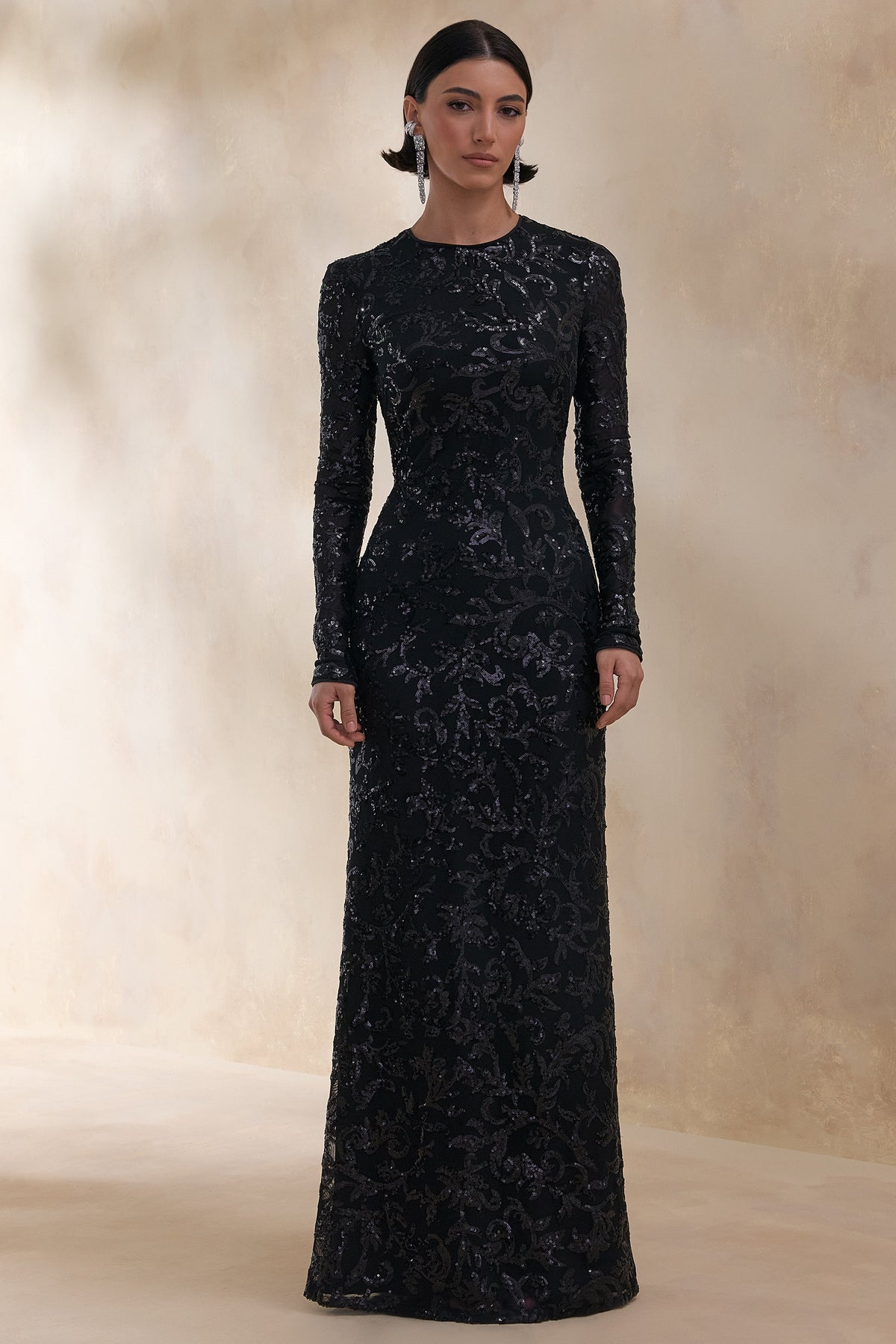 ECM_HR_CL136700002 Stellar _ Black Embellished Lace High-Neck Maxi Dress With Long Sleeves 0.jpg