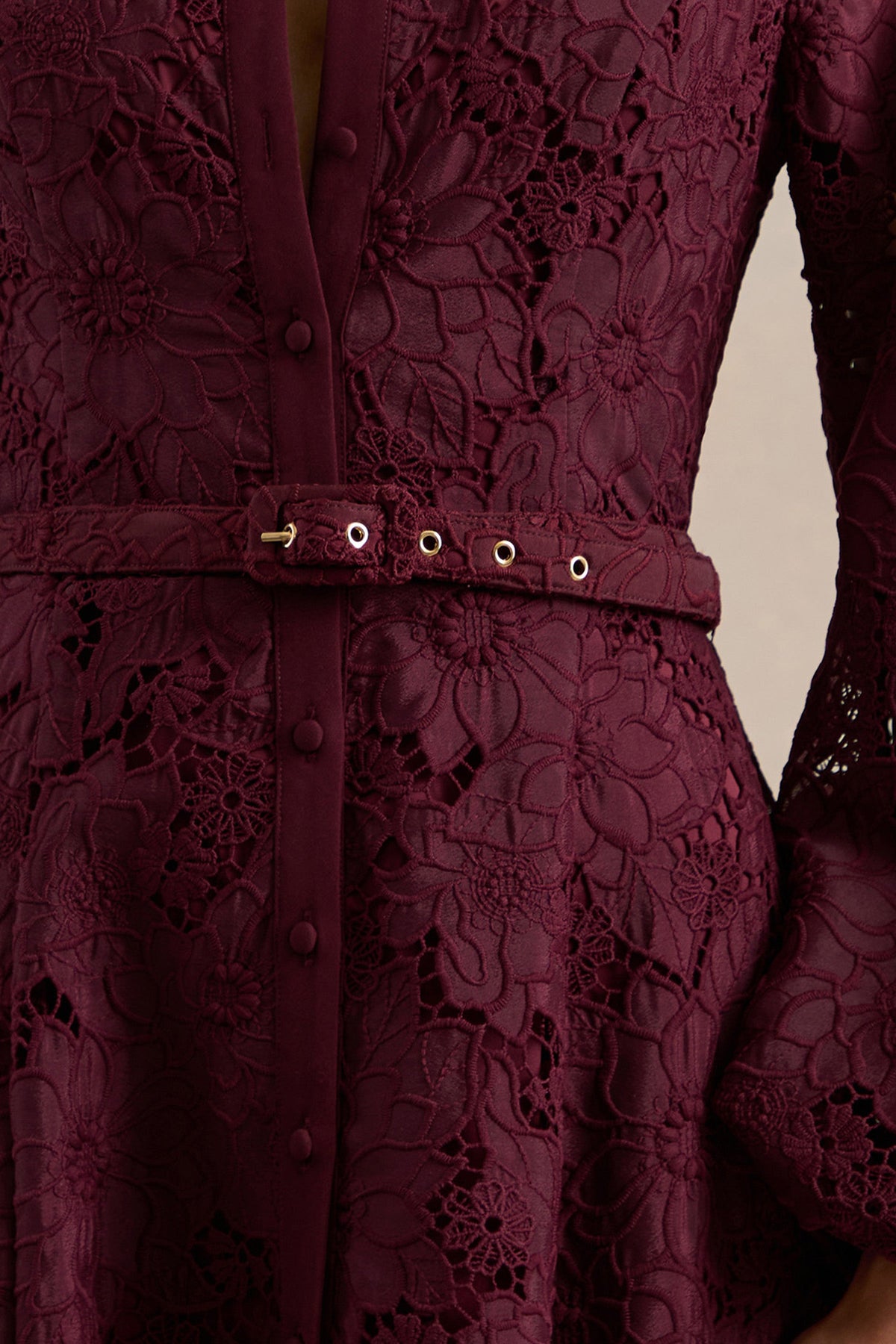 ECM_HR_CL137351102 - Jules _ Burgundy Broderie V Neck Long Sleeve A-Line Midi Dress With Belt Detail3.jpg