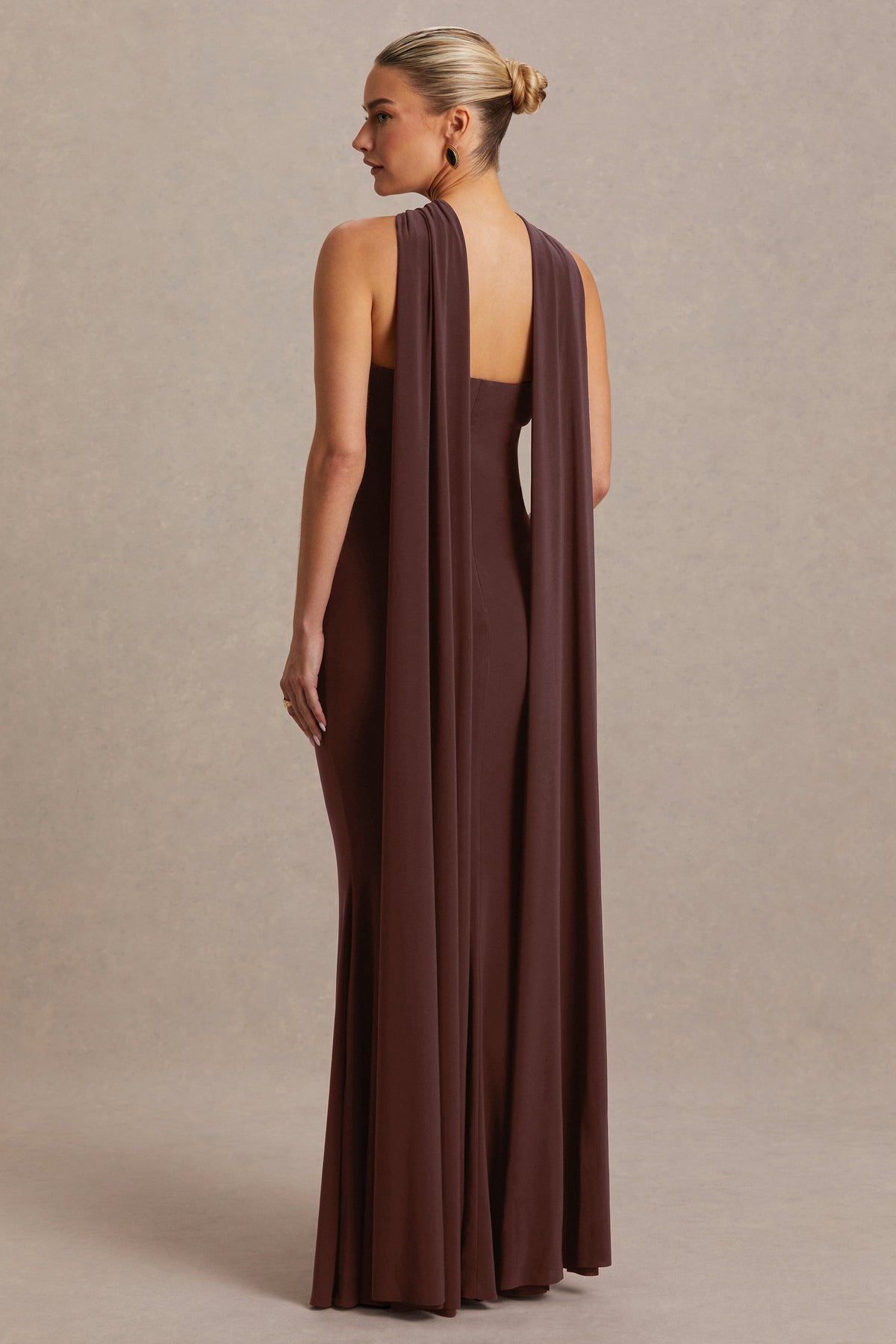 CL137371022 - Lyra | Brown Cross Halter-Neck Maternity Maxi Dress With Cape 5.jpg
