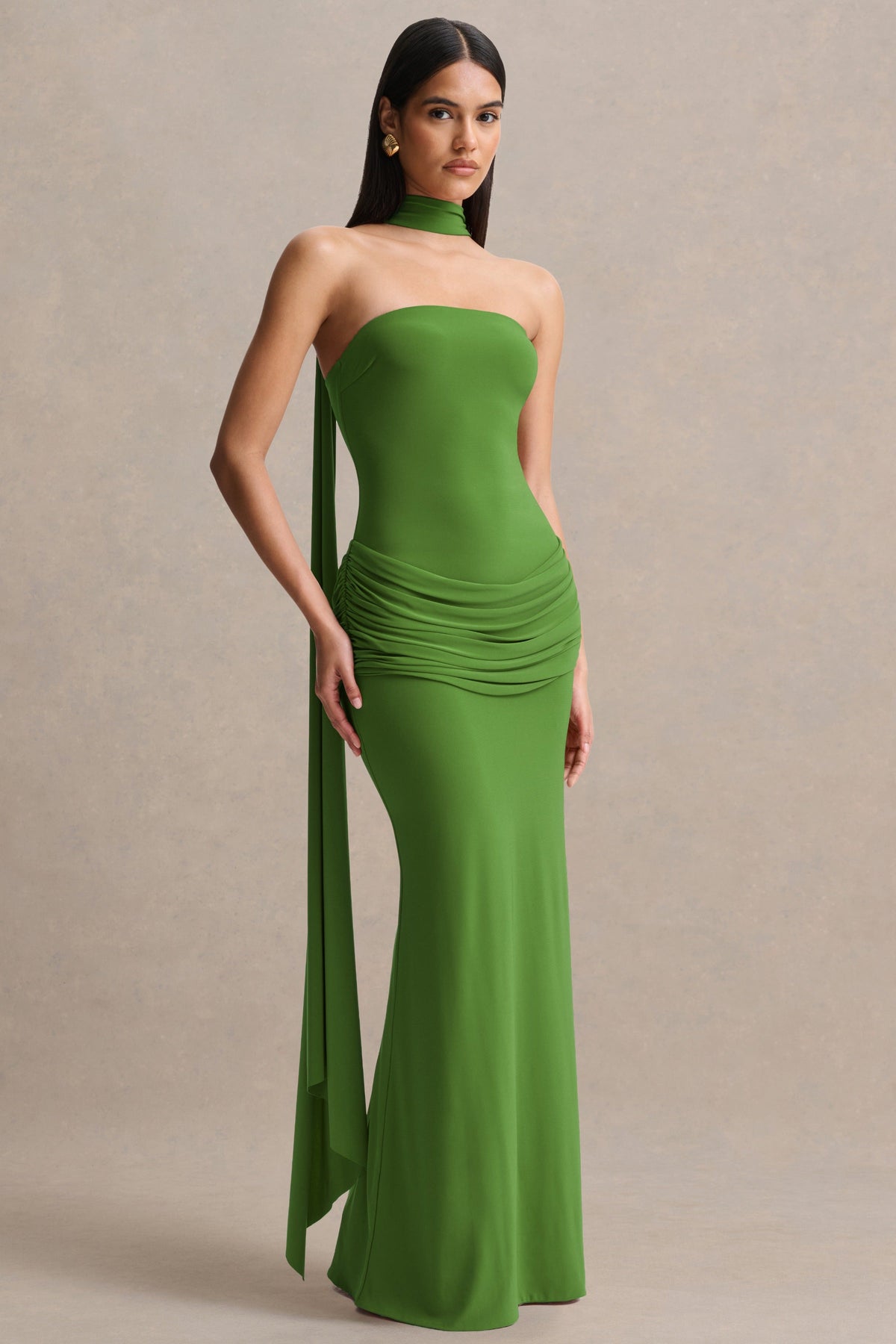 ECM_HR_CL137541037 - Graciella | Green Bandeau Maxi Dress With Draped Detailing And Scarf 13.jpg