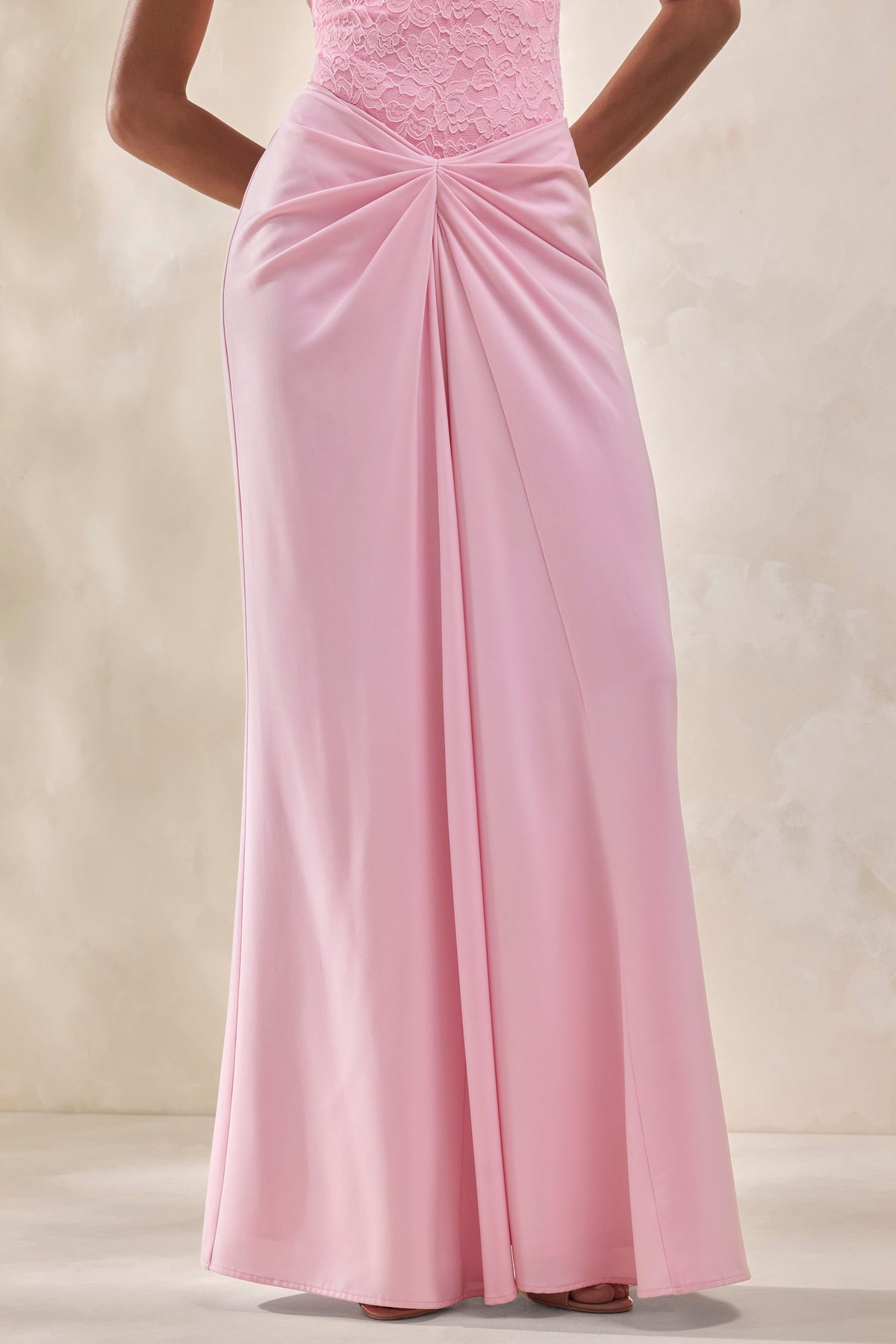 ECM_HR_CL137964084 - Setaria _ Pink Satin Maxi-Skirt With Gathered-Detailing And Sash + CL137962084 - Serale _ Pink Lace Halter-Neck Bodysuit5.jpg