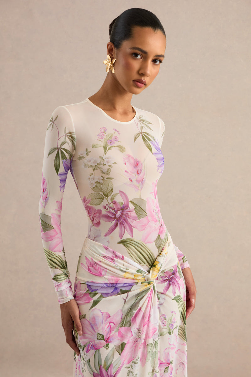 CL138605111 - Malva _ Cream Floral Print Mesh Round-Neck Bodysuit 7.jpg