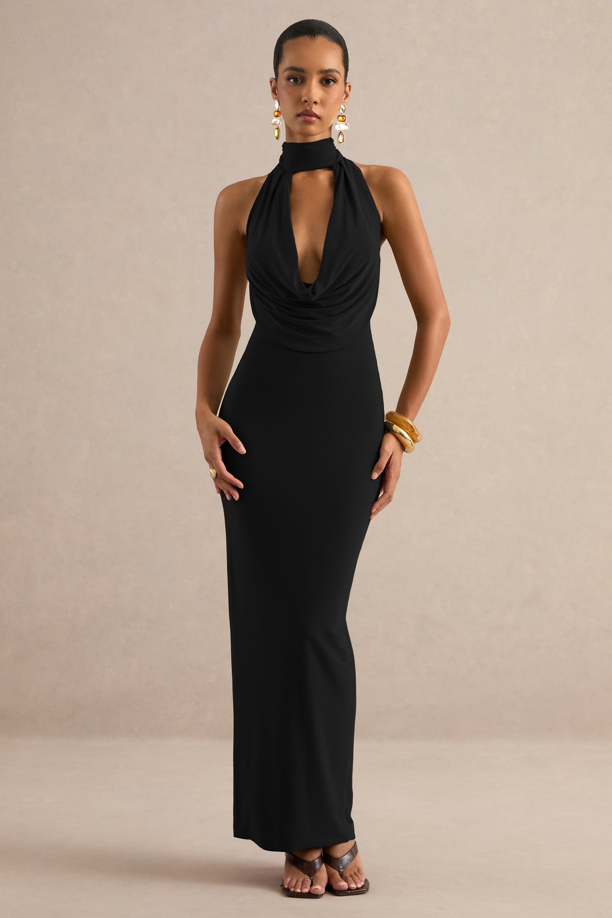 ECM_HR_CL138768001 - Lucianae _ Black Cowl Plunge-Neck Maxi Dress With Collar Detail0.jpg