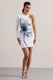 Euphoric | Mono Print Bodycon One-Sleeve Mini Dress - Club L 